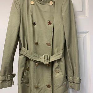 Tory Burch Vanna Trench Coat Olive Green Sz small(6)